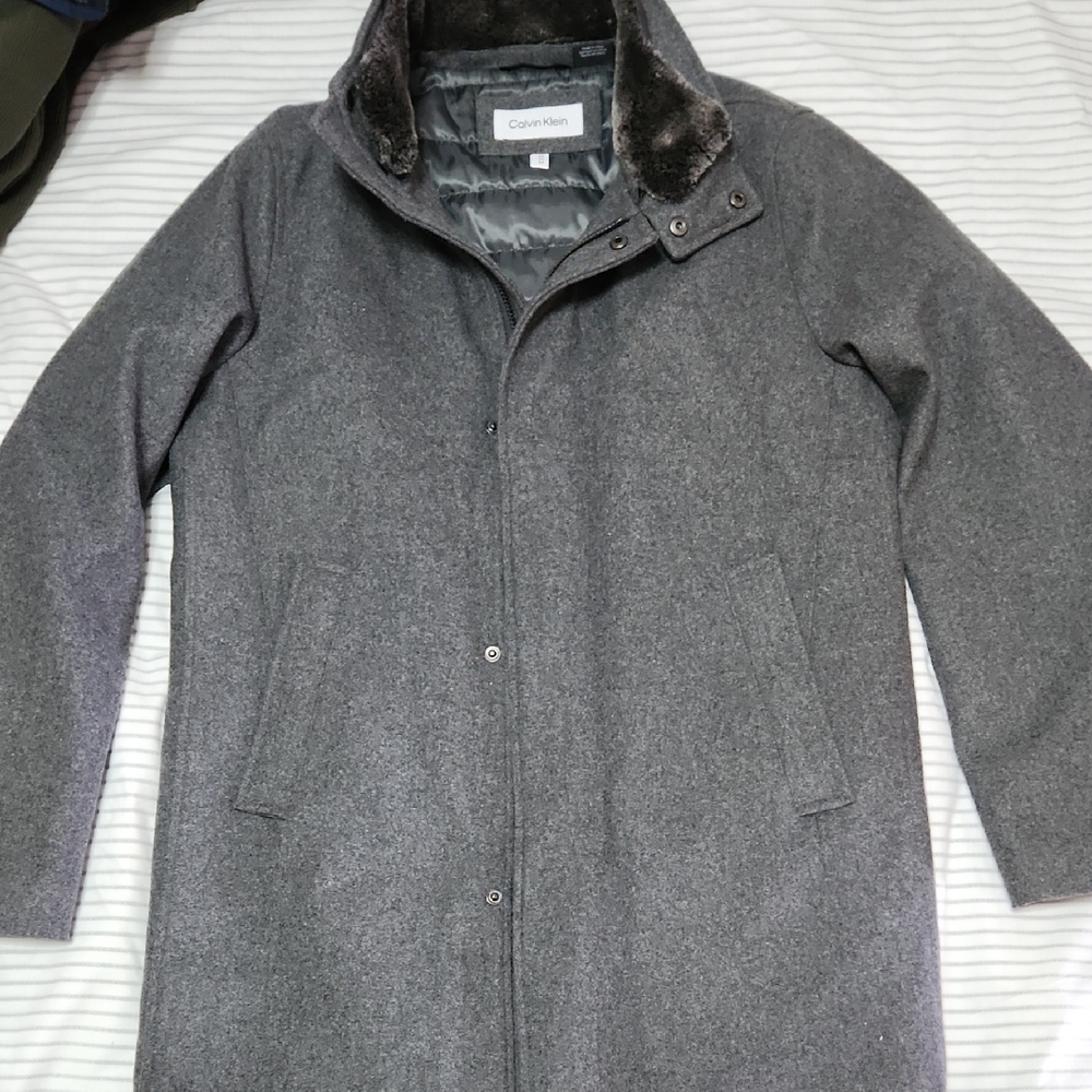 Calvin Klein Charcoal Trench Coat